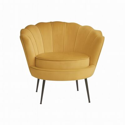 Furnconsult Nice Sessel Velour curry gelb. Furnconsult Nice Sessel Velour curry gelb.