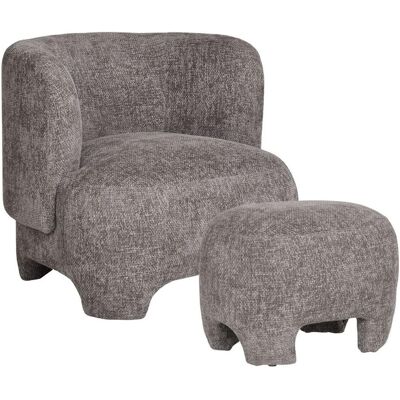 House Nordic Nazare Sessel mit Pouf grau. House Nordic Nazare Sessel mit Pouf grau.