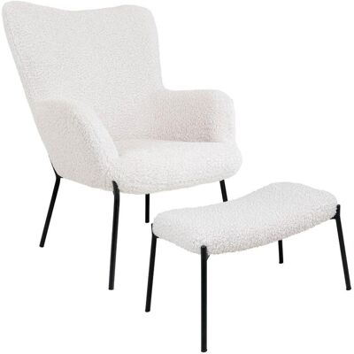 House Nordic Glasgow Sessel mit Fußhocker weiß. House Nordic Glasgow Sessel mit Fußhocker weiß.