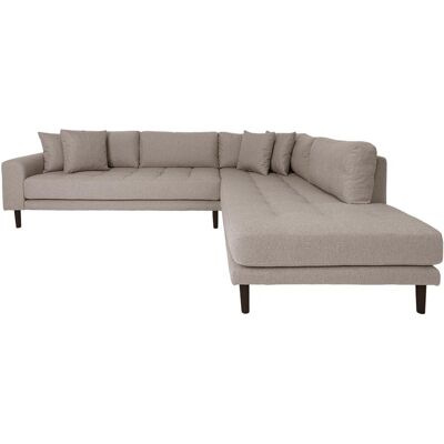 Lido Ecksofa rechts gewendet mit 4 Kissen hellbraun. Lido Ecksofa rechts gewendet mit 4 Kissen hellbraun.