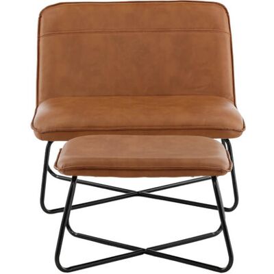 Venture Design X Sessel mit Hocker PU Kunstleder braun. Venture Design X Sessel mit Hocker PU Kunstleder braun.