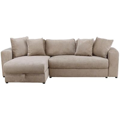 Bellman Schlafsofa 3-Sitzer-Chaiselongue Samt mit Stauraum beige. Bellman Schlafsofa 3-Sitzer-Chaiselongue Samt mit Stauraum beige.