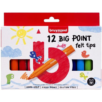 Bruynzeel Kids Big Point Filzstifte - 12 Farben Bruynzeel Kids Big Point Filzstifte - 12 Farben