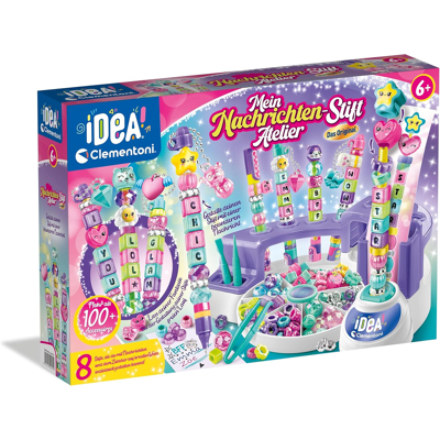 Clementoni Ideen-Nachrichtenstift-Atelier - Stift-Bastelset mit Buchstaben, Perlen, Aufklebern und mehr - personalisierter Stift, Geschenkset für Kinder ab 6 Jahren, 59455 Clementoni Ideen-Nachrichtenstift-Atelier - Stift-Bastelset mit Buchstaben, Perlen, Aufklebern und mehr - personalisierter Stift, Geschenkset für Kinder ab 6 Jahren, 59455