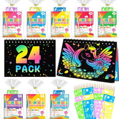 Regenbogen-Kratz-Kunst Notizbücher Set 24er-Pack Regenbogen-Kratz-Kunst Notizbücher Set 24er-Pack
