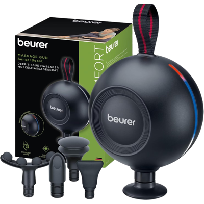 Beurer MG 101 SensorBoost Massagepistole, ergonomisches, kompaktes Design, leiser, leistungsstarker Triggerpoint-Massage für Relaxation & Regeneration, Muskel-Massagegerät mit Drucksensor, 5 Aufsteckstücke Beurer MG 101 SensorBoost Massagepistole, ergonomisches, kompaktes Design, leiser, leistungsstarker Triggerpoint-Massage für Relaxation & Regeneration, Muskel-Massagegerät mit Drucksensor, 5 Aufsteckstücke