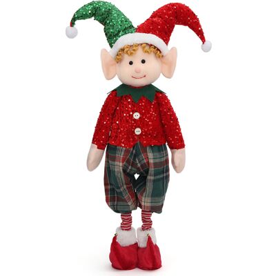 SALCAR Weihnachtselfen für Weihnachtsdekoration, 60–90 cm (verstellbare Beine zur Höhenverlängerung), mit Paillettenverzierungen SALCAR Weihnachtselfen für Weihnachtsdekoration, 60–90 cm (verstellbare Beine zur Höhenverlängerung), mit Paillettenverzierungen