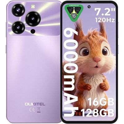 OUKITEL C69(4+128) 7,2 Zoll 6000 mAh Akku 9,5 mm Ultradünnes Gehäuse Smartphone Lila OUKITEL C69(4+128) 7,2 Zoll 6000 mAh Akku 9,5 mm Ultradünnes Gehäuse Smartphone Lila