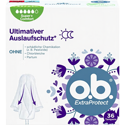 o.b. Extraschutz Super+ Komfort-Tampons 36 Stück o.b. Extraschutz Super+ Komfort-Tampons 36 Stück