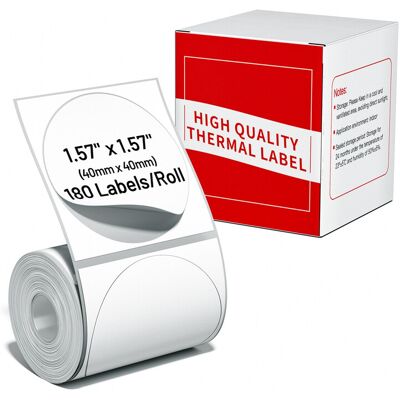 Phomemo 1,96" x 1,96" (50 x 50 mm) Rundetiketten für M110, M220, PM241BT - Weiß - 1 Rolle Phomemo 1,96" x 1,96" (50 x 50 mm) Rundetiketten für M110, M220, PM241BT - Weiß - 1 Rolle