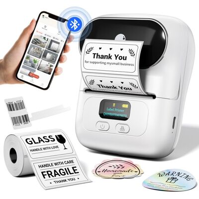 Phomemo M110 Tragbarer Drucker Etikettendrucker für Produktetiketten und Logoaufkleber - mit 1 Rolle Etiketten Phomemo M110 Tragbarer Drucker Etikettendrucker für Produktetiketten und Logoaufkleber - mit 1 Rolle Etiketten