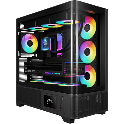 GAMDIAS Atlas P2 Gaming-Miditower-Gehäuse Schwarz 4 x 120 mm ARGB Einzelhandelsversion GAMDIAS Atlas P2 Gaming-Miditower-Gehäuse Schwarz 4 x 120 mm ARGB Einzelhandelsversion