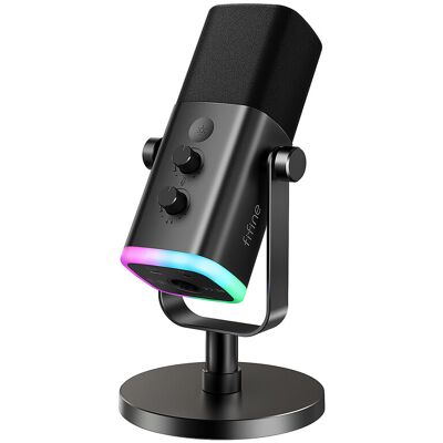 fifine USB/XLR Dynamisches Mikrofon für Podcast-Recording, Gaming-Streaming-Mikrofon für PC mit RGB-Beleuchtung, Stummschalttaste, Kopfhöreranschluss, Tischständer, Gesangsmikrofon für YouTube-AM8 fifine USB/XLR Dynamisches Mikrofon für Podcast-Recording, Gaming-Streaming-Mikrofon für PC mit RGB-Beleuchtung, Stummschalttaste, Kopfhöreranschluss, Tischständer, Gesangsmikrofon für YouTube-AM8
