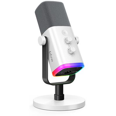 FIFINE AM8 Weiß XLR/USB Gaming-Mikrofon für Streaming Podcasting Dynamisches PC Computer RGB-Mikrofon, mit Verstärkungsdrehregler, Stummschalttaste, Monitoring-Klinke, für Gamer Aufnahme Videoerstellung-AM8W FIFINE AM8 Weiß XLR/USB Gaming-Mikrofon für Streaming Podcasting Dynamisches PC Computer RGB-Mikrofon, mit Verstärkungsdrehregler, Stummschalttaste, Monitoring-Klinke, für Gamer Aufnahme Videoerstellung-AM8W