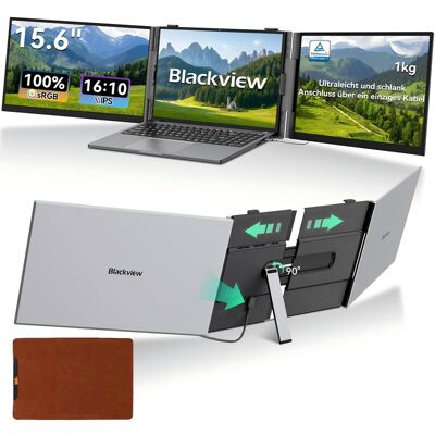 Blackview DCM8 Pro 15,3" FHD, Tragbarer Dual-Screen Monitor mit echter One-Cable-Einrichtung (USB-C), 4,5 mm, 1,2 kg, Augenschutz, für Laptop/Smartphone/Switch/PS5 Blackview DCM8 Pro 15,3" FHD, Tragbarer Dual-Screen Monitor mit echter One-Cable-Einrichtung (USB-C), 4,5 mm, 1,2 kg, Augenschutz, für Laptop/Smartphone/Switch/PS5