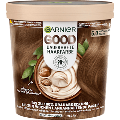 GARNIER GOOD Haarfarbe 6.0 Mokka Braun GARNIER GOOD Haarfarbe 6.0 Mokka Braun