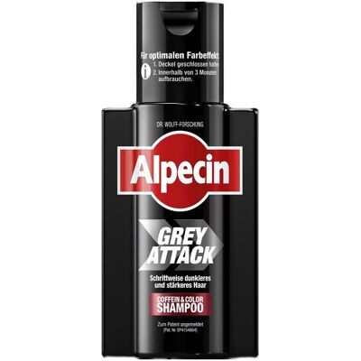 Alpecin Grey Attack Coffein & Color Shampoo - Graduelle Haarverdunkelung, Natürliches Farbergebnis über 2-3 Wochen, Ab ersten grauen Haaren & für stärkeres Haar, 1 x 200 ml Alpecin Grey Attack Coffein & Color Shampoo - Graduelle Haarverdunkelung, Natürliches Farbergebnis über 2-3 Wochen, Ab ersten grauen Haaren & für stärkeres Haar, 1 x 200 ml