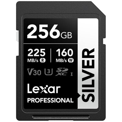 Lexar 256 GB SD-Karte Silber, bis zu 205 MB/s lesen, 140 MB/s schreiben, SDXC UHS-I Speicherkarte, Klasse 10, U3, V30, SD-Karte für professionelle Fotografen, Videografen und Enthusiasten Lexar 256 GB SD-Karte Silber, bis zu 205 MB/s lesen, 140 MB/s schreiben, SDXC UHS-I Speicherkarte, Klasse 10, U3, V30, SD-Karte für professionelle Fotografen, Videografen und Enthusiasten
