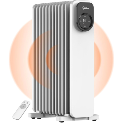 Midea NY2009-24UR Ölradiator 2000 W, tragbares Elektroheizgerät mit Fernbedienung, LED-Touchpanel und Thermostat, 4 Heizmodi, Überhitzungs- und Neigungsschutz Midea NY2009-24UR Ölradiator 2000 W, tragbares Elektroheizgerät mit Fernbedienung, LED-Touchpanel und Thermostat, 4 Heizmodi, Überhitzungs- und Neigungsschutz