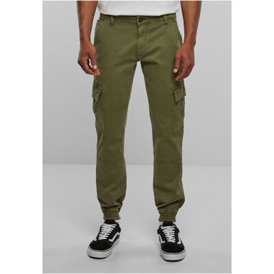 Urban Classics Jogginghosen aus gewaschtem Cargo-Twill, oliv, 34 Urban Classics Jogginghosen aus gewaschtem Cargo-Twill, oliv, 34