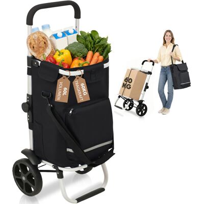 Sekey 3-in-1 Einkaufstrolley Faltbar, Trolley Groß 60 Liter, Höhenverstellbarer Griff, Einkaufswagen Mit Kühlfach, Einkaufstasche Mit Rollen, Klappbare Shopper, Klappbare Tasche Abnehmbar, Einkaufsroller, Handwagen Für Einkauf & Camping Sekey 3-in-1 Einkaufstrolley Faltbar, Trolley Groß 60 Liter, Höhenverstellbarer Griff, Einkaufswagen Mit Kühlfach, Einkaufstasche Mit Rollen, Klappbare Shopper, Klappbare Tasche Abnehmbar, Einkaufsroller, Handwagen Für Einkauf & Camping