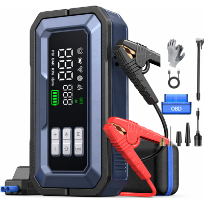 UTRAI 7000A Starthilfe Powerbank, 12V Autostarthilfe mit Luftpumpe Kompressor, OBD2 Fehlerauslesegerät, 160W DC Ausgang, LED Campinglicht & 18W Schnellladung – Für PKW, SUV, 14L Diesel & Hybrid UTRAI 7000A Starthilfe Powerbank, 12V Autostarthilfe mit Luftpumpe Kompressor, OBD2 Fehlerauslesegerät, 160W DC Ausgang, LED Campinglicht & 18W Schnellladung – Für PKW, SUV, 14L Diesel & Hybrid