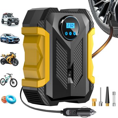Carsun 12V digitale Reifenpumpe 150 PSI – LED-Licht, präzise Druckerkennung, 3 m langes Kabel für Autos, Fahrräder und Bälle Carsun 12V digitale Reifenpumpe 150 PSI – LED-Licht, präzise Druckerkennung, 3 m langes Kabel für Autos, Fahrräder und Bälle