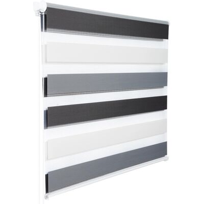WOLTU Doppelrollo Klemmfix ohne Bohren Weiß+Grau+Anthrazit B60 x H150 cm, Duo-Rollo Lichtdurchlässig für Innenverdunkelung, Zebra-Rollo mit Kette - Seitenzug für Fenster und Tür WOLTU Doppelrollo Klemmfix ohne Bohren Weiß+Grau+Anthrazit B60 x H150 cm, Duo-Rollo Lichtdurchlässig für Innenverdunkelung, Zebra-Rollo mit Kette - Seitenzug für Fenster und Tür