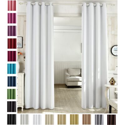 WOLTU Gardinen, Vorhang für Wohnzimmer Kinderzimmer, mit Ösen, Leicht & Weich, Wärmeisolierend, 140 x 245 cm, Weiß WOLTU Gardinen, Vorhang für Wohnzimmer Kinderzimmer, mit Ösen, Leicht & Weich, Wärmeisolierend, 140 x 245 cm, Weiß