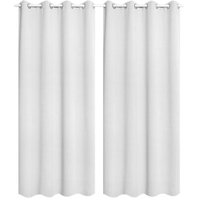 WOLTU 2er-Pack Vorhänge mit Ösen, Wärmeisolierende Vorhänge für Wohnzimmer & Kinderzimmer, Leicht & Weich, 140 x 245 cm, Weiß WOLTU 2er-Pack Vorhänge mit Ösen, Wärmeisolierende Vorhänge für Wohnzimmer & Kinderzimmer, Leicht & Weich, 140 x 245 cm, Weiß