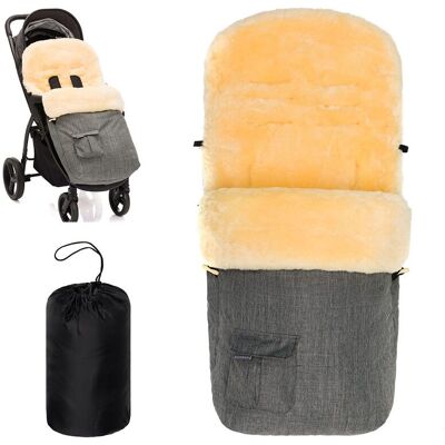 Zamboo Lammfell-Fußsack für Kinderwagen & Buggy - Hellgrau Zamboo Lammfell-Fußsack für Kinderwagen & Buggy - Hellgrau