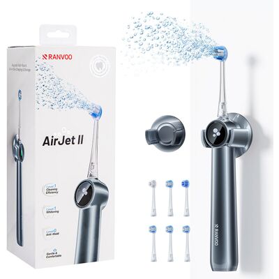 RANVOO AirJet II Elektrische Zahnbürste, Maximale Plaque- & Zahnsteinentfernung, Aufhellung, Zahnfleischschutz für empfindliches Zahnfleisch, 60 Tage Akkulaufzeit, Magnetische Aufladung, 6 Bürstenköpfe Space Grau RANVOO AirJet II Elektrische Zahnbürste, Maximale Plaque- & Zahnsteinentfernung, Aufhellung, Zahnfleischschutz für empfindliches Zahnfleisch, 60 Tage Akkulaufzeit, Magnetische Aufladung, 6 Bürstenköpfe Space Grau