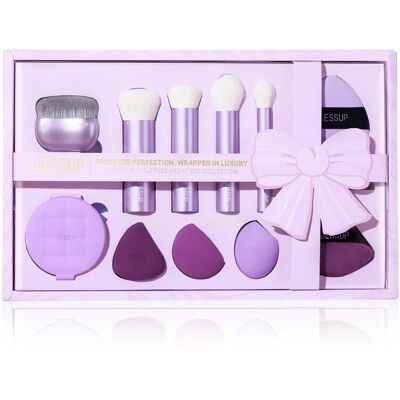 Jessup Make-up-Pinsel-Set mit Gesichtspinseln und Make-up-Schwamm Jessup Make-up-Pinsel-Set mit Gesichtspinseln und Make-up-Schwamm