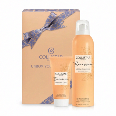 Collistar Neroli und Immortelle: Gel-Mousse 200 ml + zarte Körpercreme 50 ml Collistar Neroli und Immortelle: Gel-Mousse 200 ml + zarte Körpercreme 50 ml