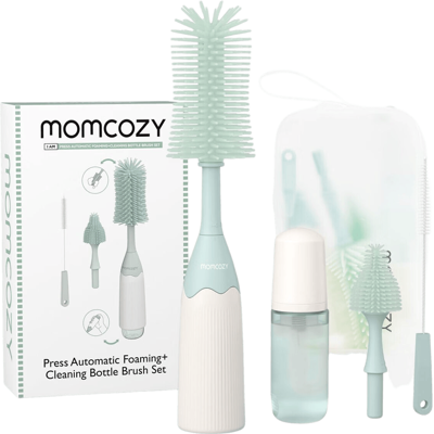 Momcozy Flaschenaufsatz-Bürsten-Set LS002 (Drucktyp, Schaum, Grün, 1 Set) Momcozy Flaschenaufsatz-Bürsten-Set LS002 (Drucktyp, Schaum, Grün, 1 Set)