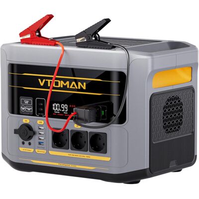 VTOMAN FlashSpeed 2400 Tragbare Powerstation mit Starthilfekabel, 2400W AC (Spitzenleistung 3200W), 1408Wh LiFePO4-Batterie, erweiterbar bis 2688Wh, 1 Stunde Schnellladung, Solar-Generator für Camping, Zuhause, Wohnmobile VTOMAN FlashSpeed 2400 Tragbare Powerstation mit Starthilfekabel, 2400W AC (Spitzenleistung 3200W), 1408Wh LiFePO4-Batterie, erweiterbar bis 2688Wh, 1 Stunde Schnellladung, Solar-Generator für Camping, Zuhause, Wohnmobile