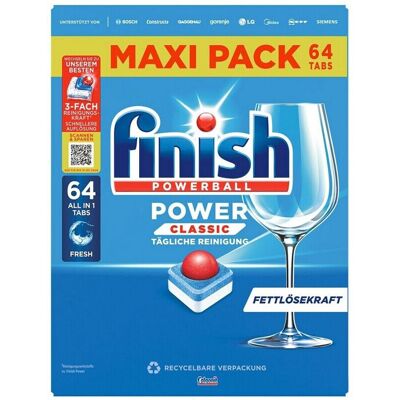 Finish Power Classic Fresh All in 1 Tabs Maxi Pack 64 Tabs Finish Power Classic Fresh All in 1 Tabs Maxi Pack 64 Tabs