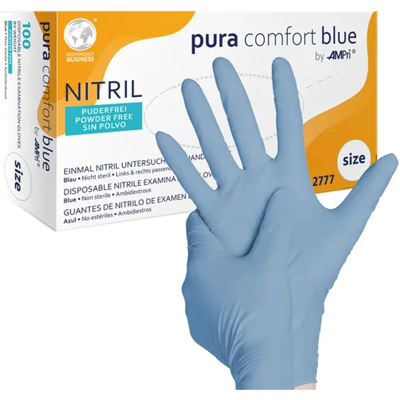 AMPri Nitril Einmal-Handschuhe blau Gr. M 100 St AMPri Nitril Einmal-Handschuhe blau Gr. M 100 St