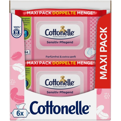 Cottonelle Feuchttücher Sensitivpflege Maxipack 6×84 Tücher Cottonelle Feuchttücher Sensitivpflege Maxipack 6×84 Tücher