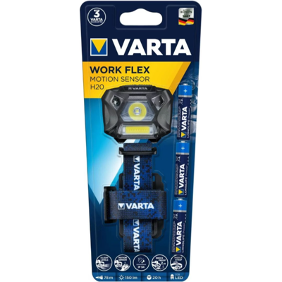 Varta Stirnlampe - H20 - Bewegungsmelder - 150 Lm - IP54 Varta Stirnlampe - H20 - Bewegungsmelder - 150 Lm - IP54