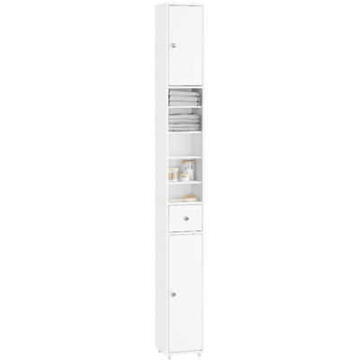 SoBuy Badezimmerschrank Hochschrank Schmal Badschrank für kleine Bäder mit verstellbaren Einlegeböden Platzsparender Badezimmer Schrank für Waschbecken, WC, Waschmaschine, 20 × 20 × 180 cm SoBuy Badezimmerschrank Hochschrank Schmal Badschrank für kleine Bäder mit verstellbaren Einlegeböden Platzsparender Badezimmer Schrank für Waschbecken, WC, Waschmaschine, 20 × 20 × 180 cm
