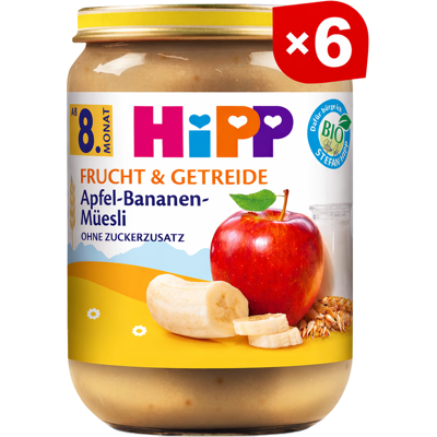 Hipp Frucht & Getreide Apfel-Bananen-Müsli ab 8. Monat 6 x 190 g Hipp Frucht & Getreide Apfel-Bananen-Müsli ab 8. Monat 6 x 190 g