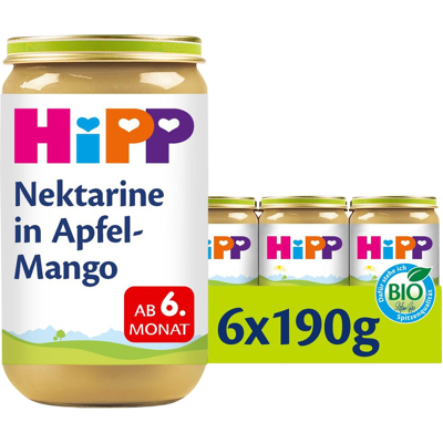 HiPP Früchte Nektarine in Apfel-Mango 6. Monat 6 x 190 g HiPP Früchte Nektarine in Apfel-Mango 6. Monat 6 x 190 g