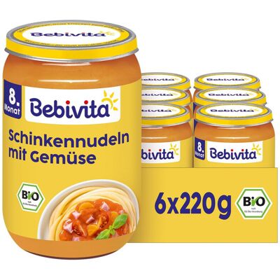Bebivita Schinkennudeln mit Gemüse 6 x 220 g Bebivita Schinkennudeln mit Gemüse 6 x 220 g