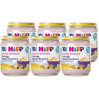 HiPP Frühstücksbrei Banane-Blaubeere Haferflocken (ab 10 Monaten) Multipack 6 x 160 g HiPP Frühstücksbrei Banane-Blaubeere Haferflocken (ab 10 Monaten) Multipack 6 x 160 g