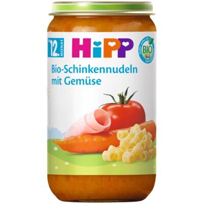 HiPP Bio-Schinkennudeln mit Gemüse, ab dem 12. Monat, 250g 6er Pack (6x250g) HiPP Bio-Schinkennudeln mit Gemüse, ab dem 12. Monat, 250g 6er Pack (6x250g)