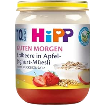 HiPP Guten Morgen Erdbeere in Apfel-Joghurt-Müsli ab 10. Monat 6 x 160 g HiPP Guten Morgen Erdbeere in Apfel-Joghurt-Müsli ab 10. Monat 6 x 160 g
