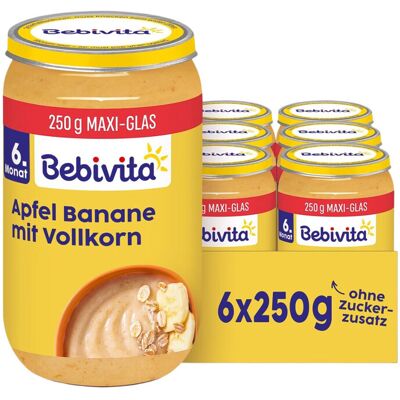 Bebivita Frucht & Getreide Apfel-Banane mit Vollkorn, 250g 6er Pack (6x250g) Bebivita Frucht & Getreide Apfel-Banane mit Vollkorn, 250g 6er Pack (6x250g)