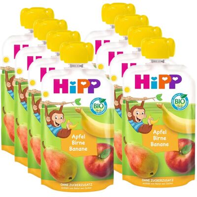Hipp Fruchtmus Apfel-Birne-Banane - Anton der Affe (ab 1 Jahr), 8 Beutel à 100 g Hipp Fruchtmus Apfel-Birne-Banane - Anton der Affe (ab 1 Jahr), 8 Beutel à 100 g