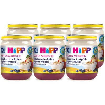 HiPP Guten Morgen Heidelbeere in Apfel-Joghurt-Müsli (ab dem 10. Monat) Multipack 6 x 160 g HiPP Guten Morgen Heidelbeere in Apfel-Joghurt-Müsli (ab dem 10. Monat) Multipack 6 x 160 g